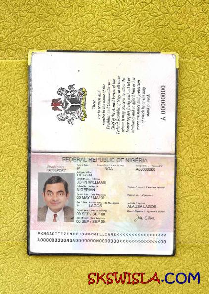 Nigeria paszport (2007-2019) wygląd zdjęcia pliki PSD, skan i fotografowany obraz